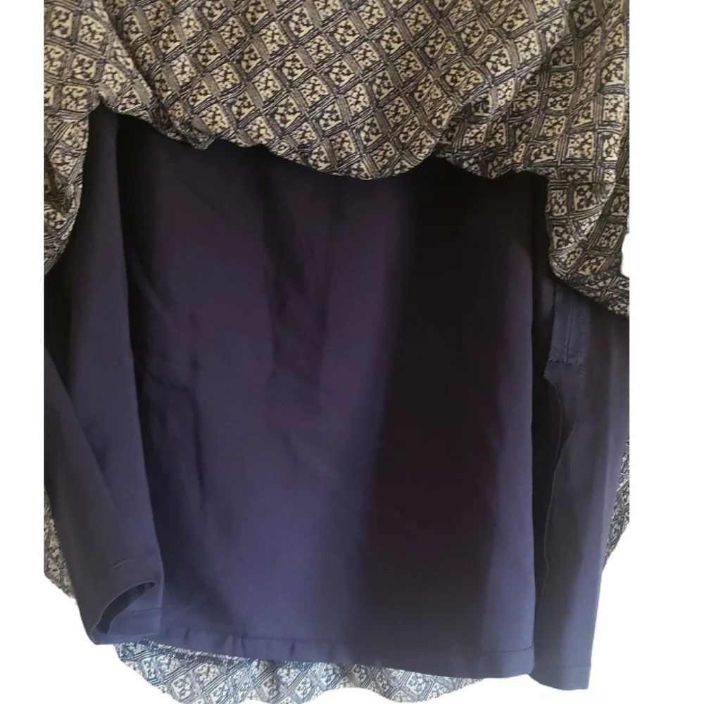 Madewell Silk Skirt Nico Mini Women's M Blue 100% Silk Print Lined Zipper Flared